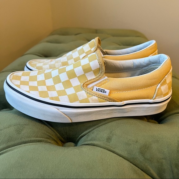 mustard vans checkered